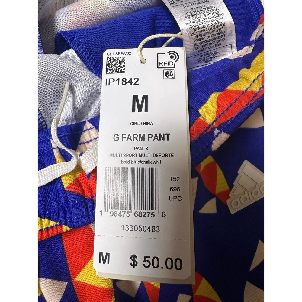 Adidas x Farm Rio Girl’s Blue Print Jogger Sweatpants - Picture 6 of 7